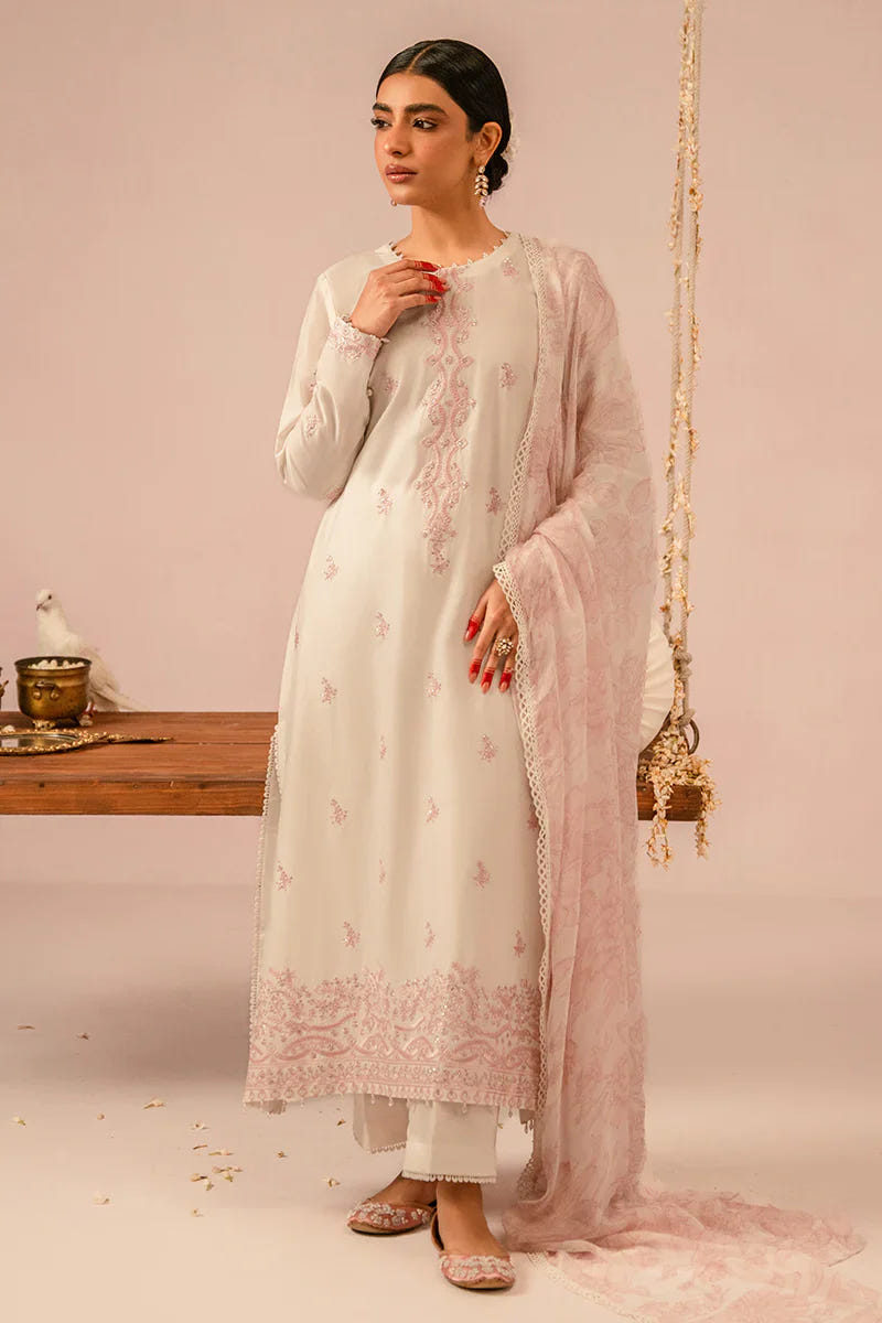 Cross Stitch | Mahiri Embroidered Collection 24 | Ivory Cream -  Cross Stitch Luxury - Original Designer Dress - House of Maryam