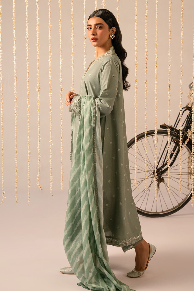Cross Stitch | Mahiri Embroidered Collection 24 | Sage Green -  Cross Stitch Luxury - Original Designer Dress - House of Maryam