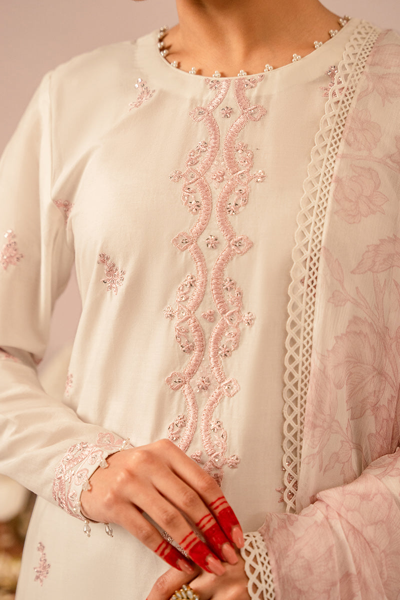 Cross Stitch | Mahiri Embroidered Collection 24 | Ivory Cream by Cross Stitch - House of Maryam