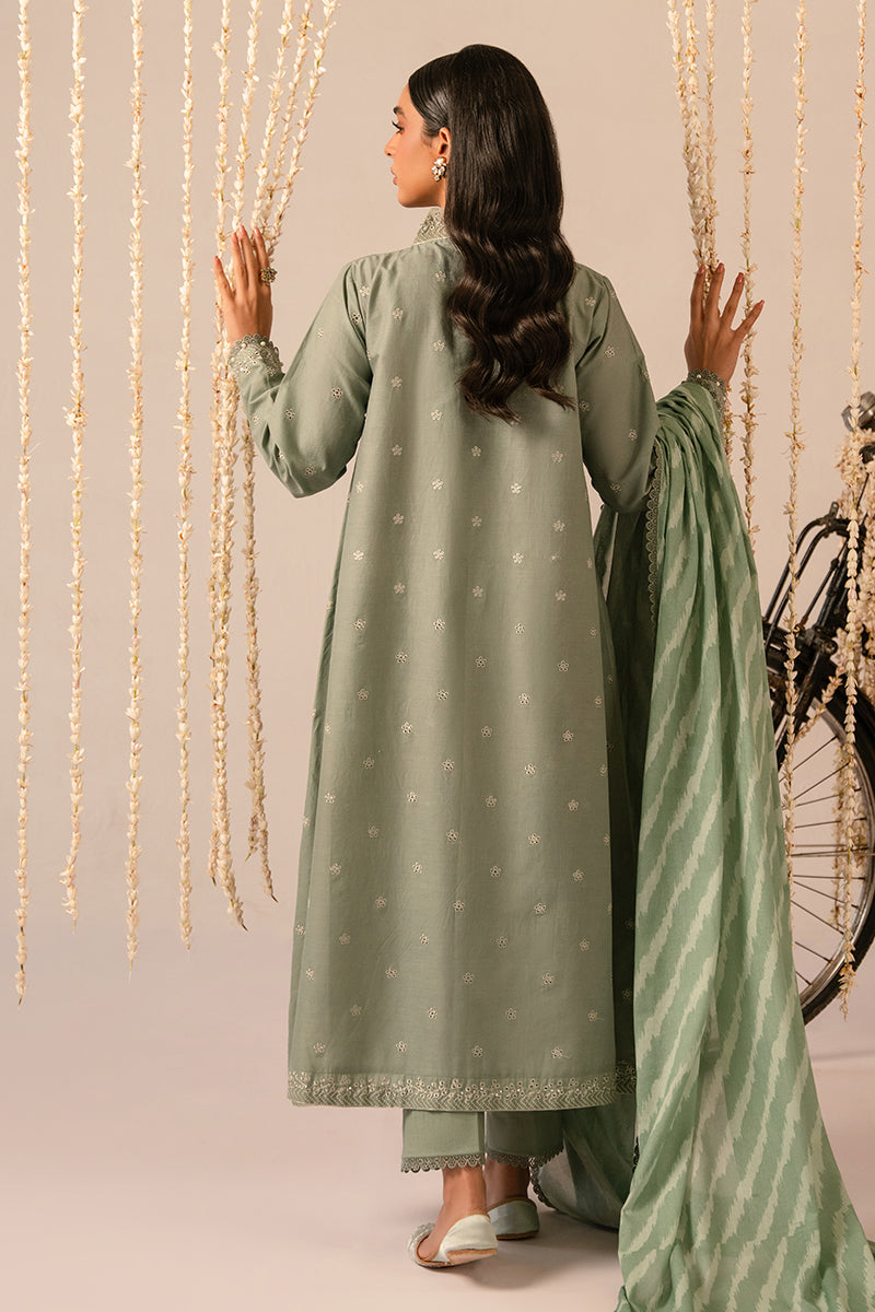 Cross Stitch | Mahiri Embroidered Collection 24 | Sage Green -  Cross Stitch Luxury - Original Designer Dress - House of Maryam