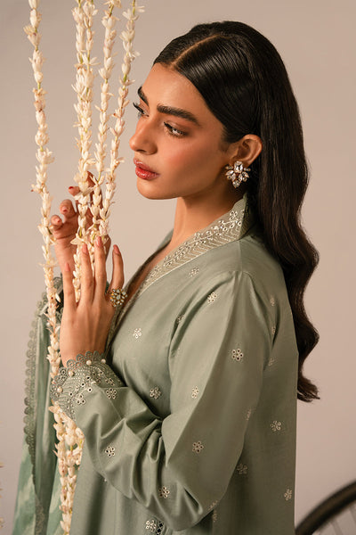 Cross Stitch | Mahiri Embroidered Collection 24 | Sage Green -  Cross Stitch Luxury - Original Designer Dress - House of Maryam