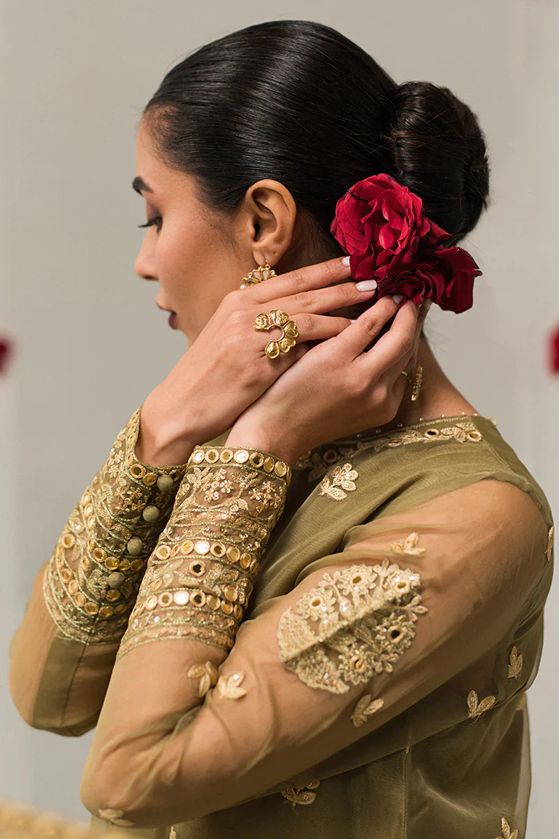 Cross Stitch | Luxe Atelier 24 | Olive Gleam -  Cross Stitch Luxury - Original Designer Dress - House of Maryam