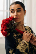 Cross Stitch | Luxe Atelier 24 | Charcoal Tint by Designer Cross Stitch - House of Maryam - Pakistani Designer Ethnic Wear in {{ shop.shopifyCountryName }}