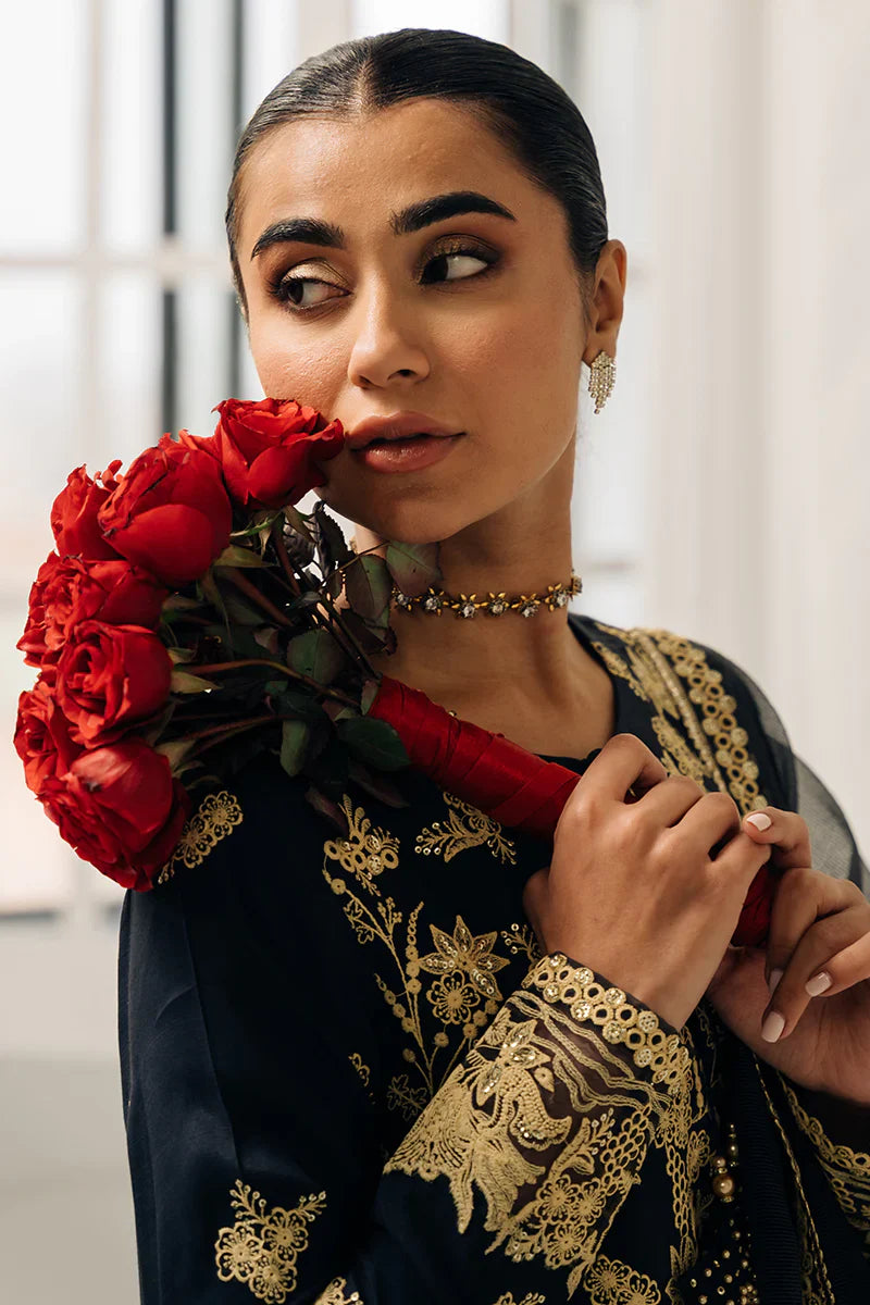 Cross Stitch | Luxe Atelier 24 | Charcoal Tint by Designer Cross Stitch - House of Maryam - Pakistani Designer Ethnic Wear in {{ shop.shopifyCountryName }}