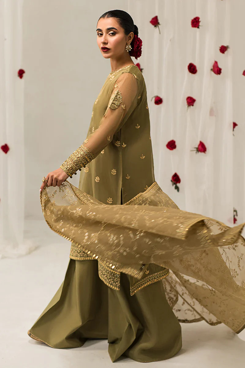 Cross Stitch | Luxe Atelier 24 | Olive Gleam -  Cross Stitch Luxury - Original Designer Dress - House of Maryam