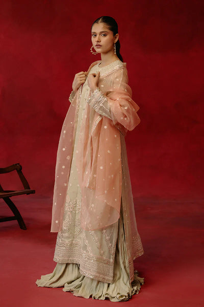 Cross Stitch | Luxe Atelier 24 | Pistachio Dawn -  Cross Stitch Luxury - Original Designer Dress - House of Maryam