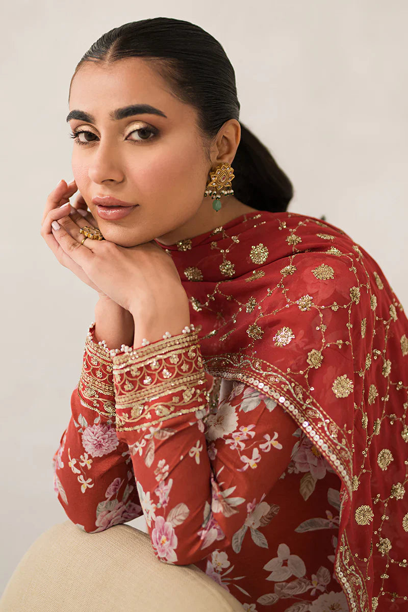 Cross Stitch | Luxe Atelier 24 | Crimson Glow by Designer Cross Stitch - House of Maryam - Pakistani Designer Ethnic Wear in {{ shop.shopifyCountryName }}