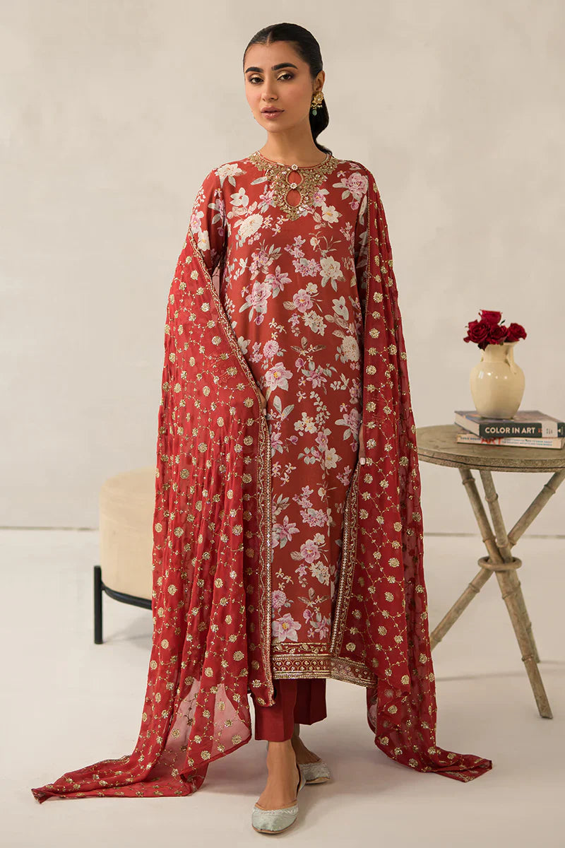 Cross Stitch | Luxe Atelier 24 | Crimson Glow by Designer Cross Stitch - House of Maryam - Pakistani Designer Ethnic Wear in {{ shop.shopifyCountryName }}