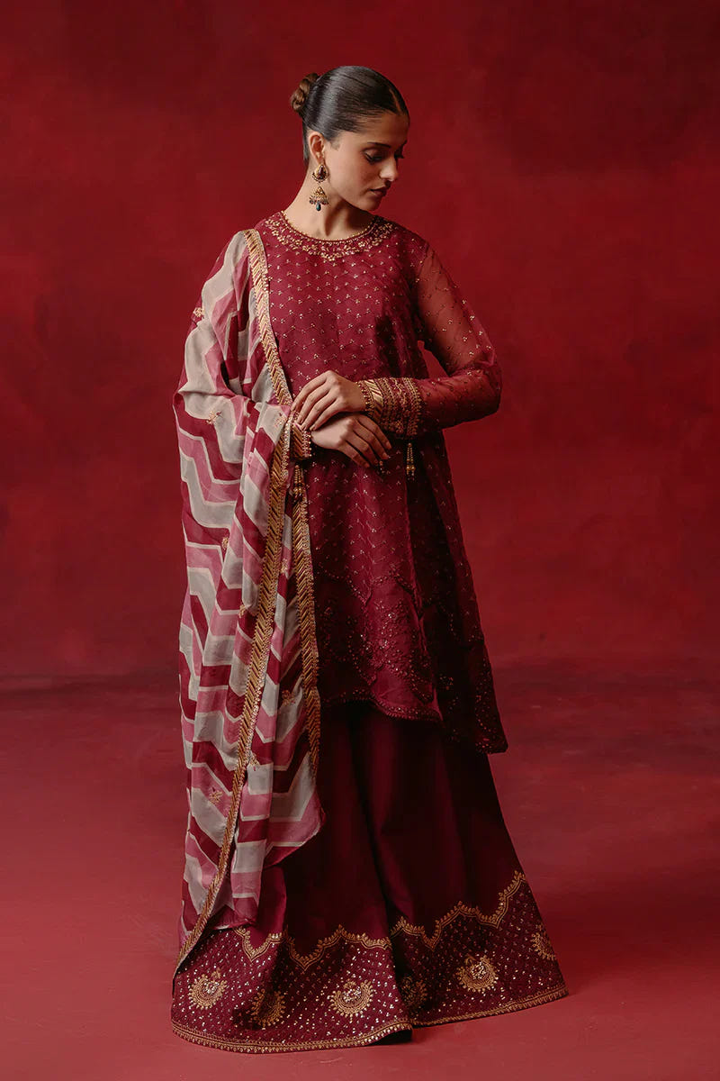 Cross Stitch | Luxe Atelier 24 | Red Ochre -  Cross Stitch Luxury - Original Designer Dress - House of Maryam