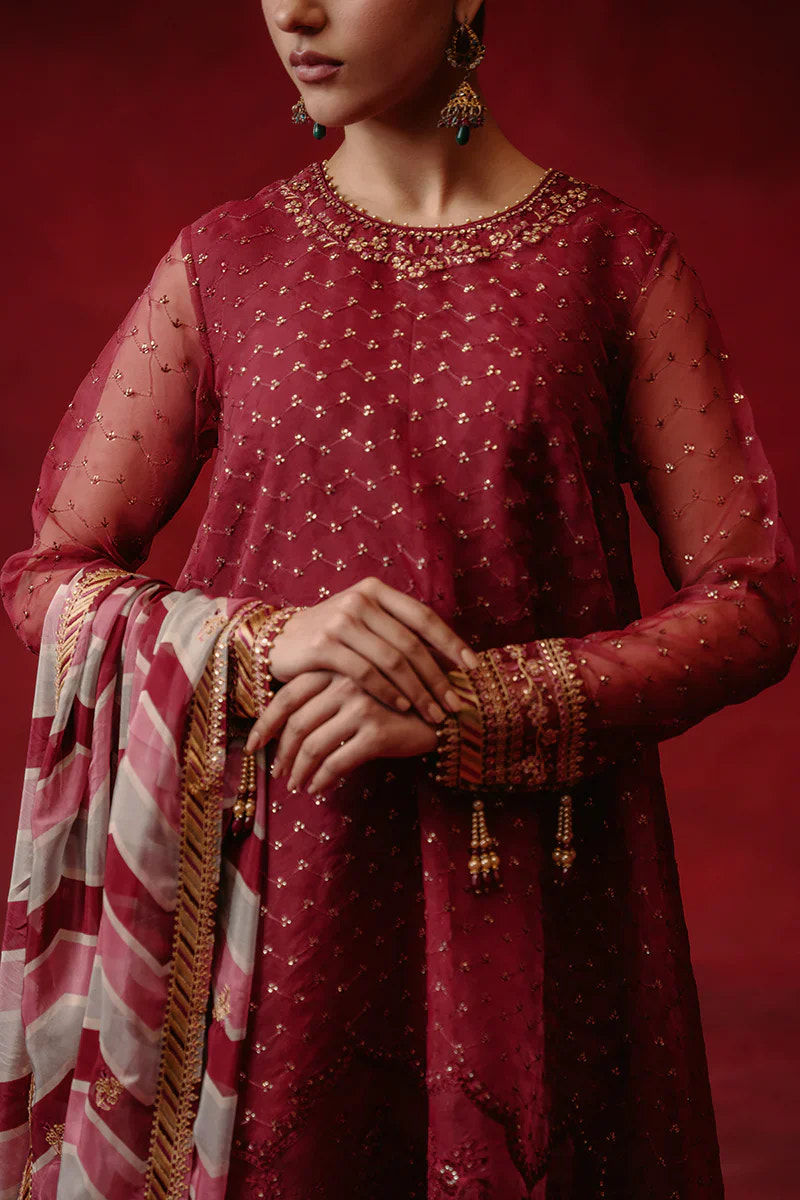 Cross Stitch | Luxe Atelier 24 | Red Ochre -  Cross Stitch Luxury - Original Designer Dress - House of Maryam