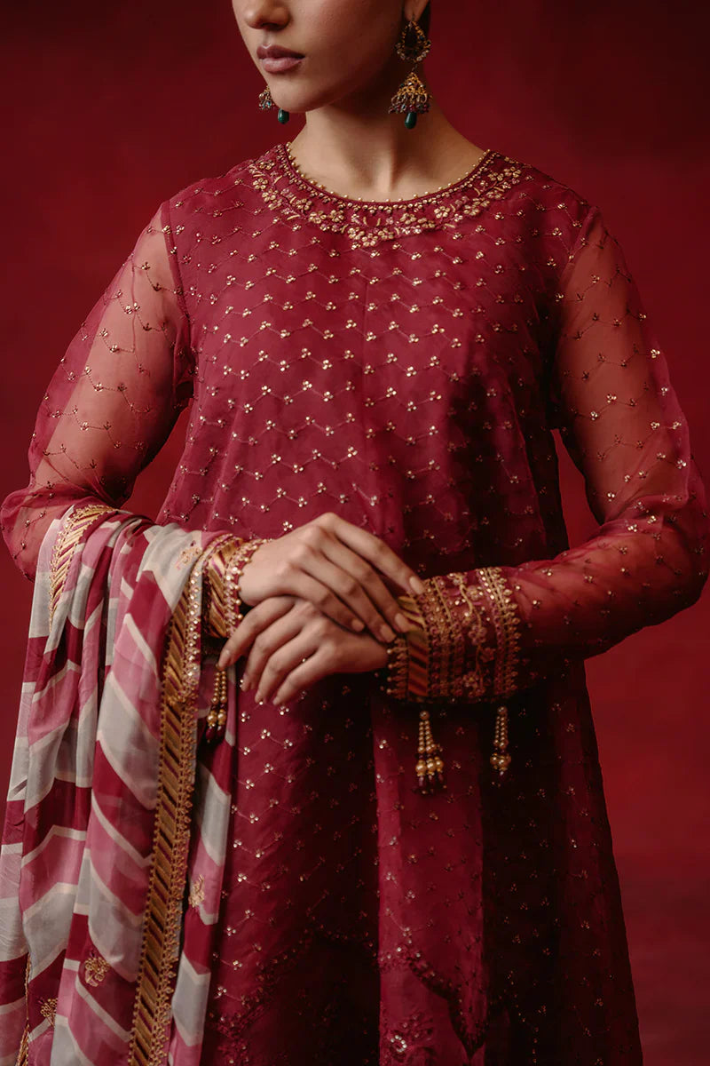 Cross Stitch | Luxe Atelier 24 | Red Ochre by Designer Cross Stitch - House of Maryam - Pakistani Designer Ethnic Wear in {{ shop.shopifyCountryName }}