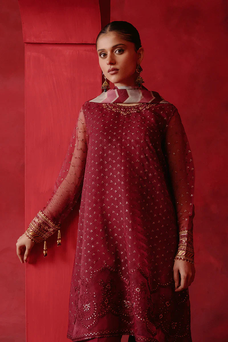 Cross Stitch | Luxe Atelier 24 | Red Ochre by Designer Cross Stitch - House of Maryam - Pakistani Designer Ethnic Wear in {{ shop.shopifyCountryName }}