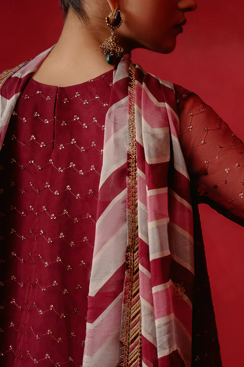 Cross Stitch | Luxe Atelier 24 | Red Ochre -  Cross Stitch Luxury - Original Designer Dress - House of Maryam