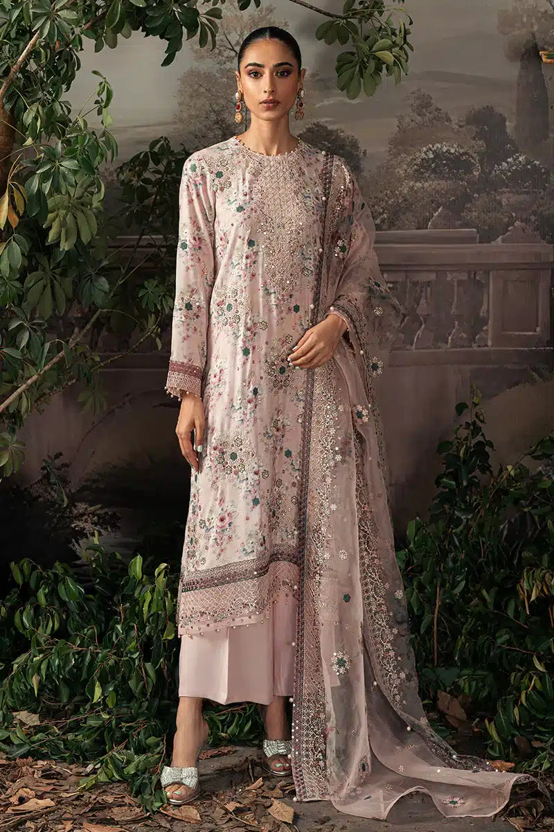 Cross Stitch | Luxe Atelier 23 | PINK CARNATION by Designer Cross Stitch - House of Maryam - Pakistani Designer Ethnic Wear in {{ shop.shopifyCountryName }}