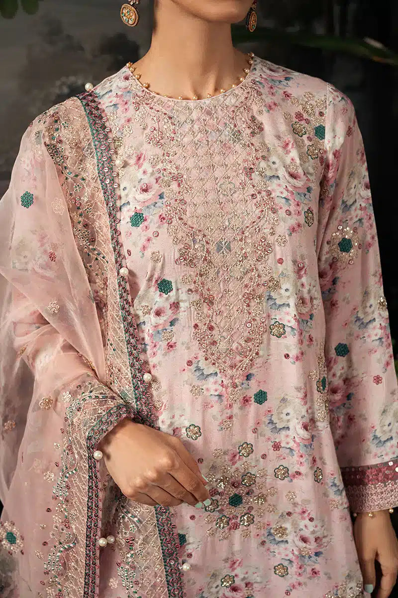 Cross Stitch | Luxe Atelier 23 | PINK CARNATION by Designer Cross Stitch - House of Maryam - Pakistani Designer Ethnic Wear in {{ shop.shopifyCountryName }}