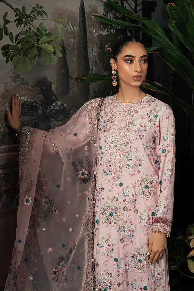 Cross Stitch | Luxe Atelier 23 | PINK CARNATION by Designer Cross Stitch - House of Maryam - Pakistani Designer Ethnic Wear in {{ shop.shopifyCountryName }}