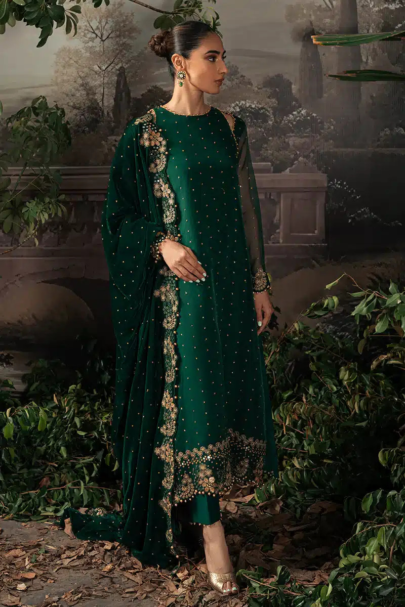 Cross Stitch | Luxe Atelier 23 | SAGE GREEN -  Cross Stitch Formal - Original Designer Dress - House of Maryam