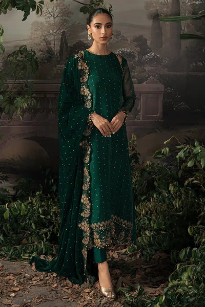 Cross Stitch | Luxe Atelier 23 | SAGE GREEN -  Cross Stitch Formal - Original Designer Dress - House of Maryam