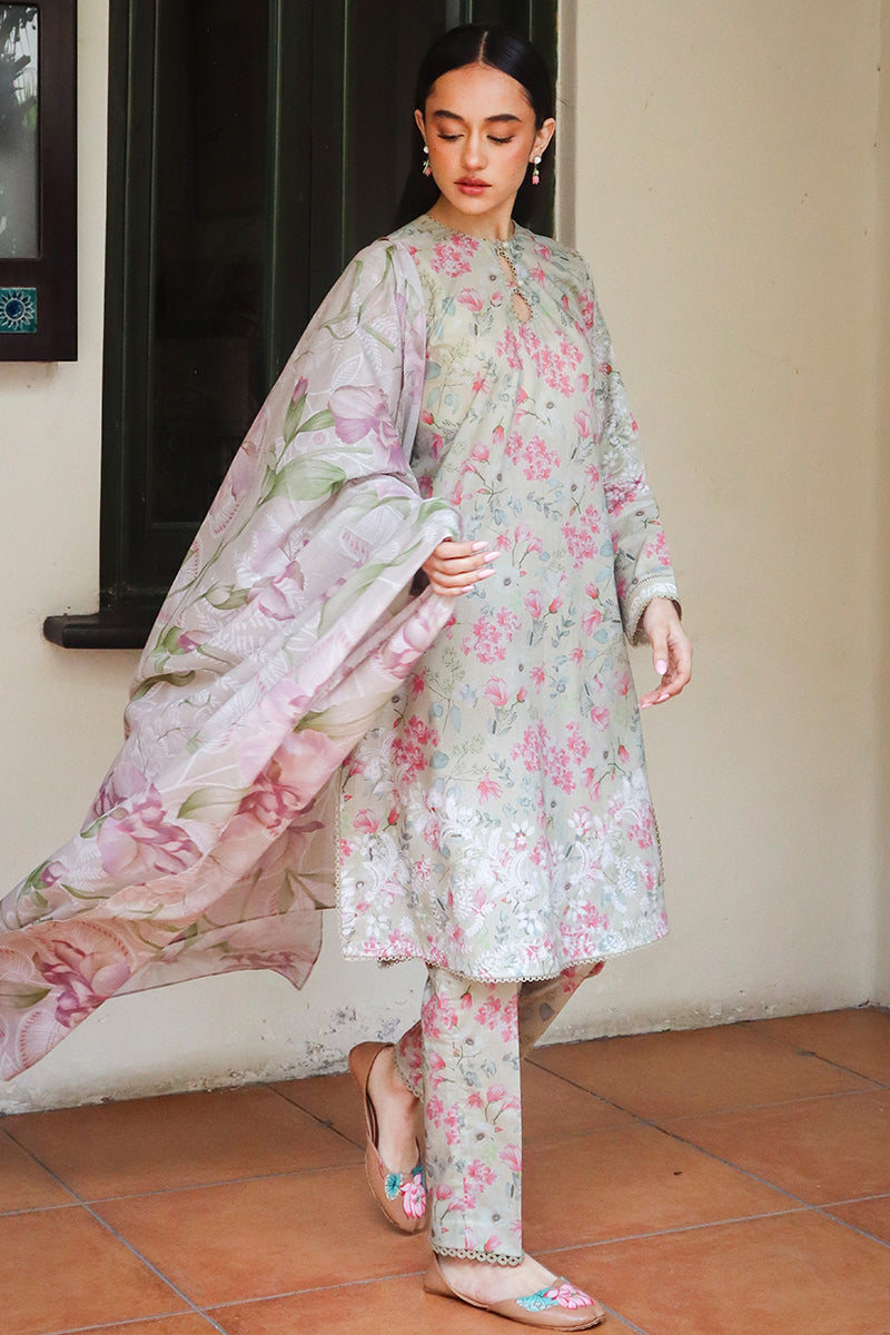 Cross Stitch | Printed Lawn | OLIVE AURA -  Cross Stitch Luxury - Original Designer Dress - House of Maryam