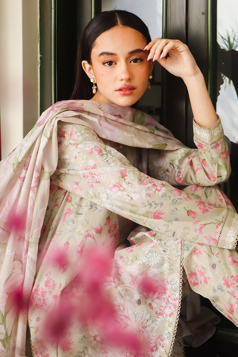 Cross Stitch | Printed Lawn | OLIVE AURA -  Cross Stitch Luxury - Original Designer Dress - House of Maryam