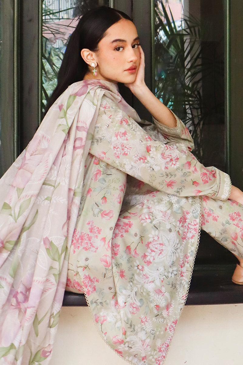 Cross Stitch | Printed Lawn | OLIVE AURA -  Cross Stitch Luxury - Original Designer Dress - House of Maryam