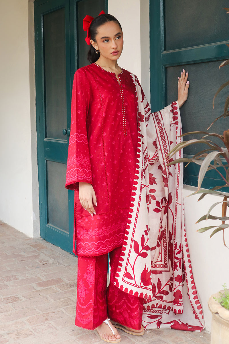 Cross Stitch | Printed Lawn | SCARLET SAGE -  Cross Stitch Luxury - Original Designer Dress - House of Maryam