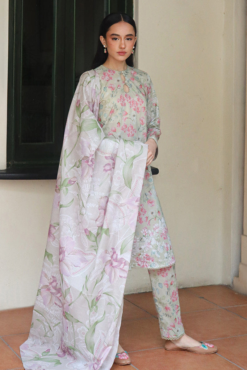 Cross Stitch | Printed Lawn | OLIVE AURA -  Cross Stitch Luxury - Original Designer Dress - House of Maryam