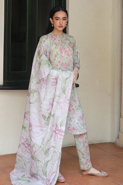 Cross Stitch | Printed Lawn | OLIVE AURA -  Cross Stitch Luxury - Original Designer Dress - House of Maryam