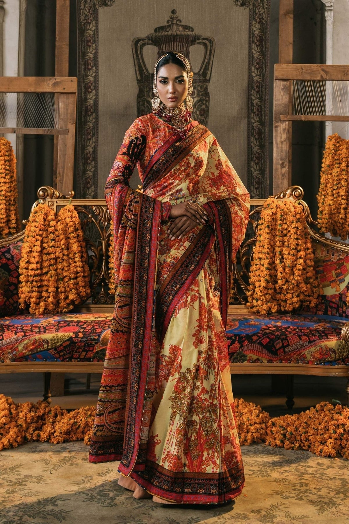 Fahad Hussayn | Lawn Banger | Damavand -  Fahad Hussayn Ladies Clothes - Original Designer Dress - House of Maryam