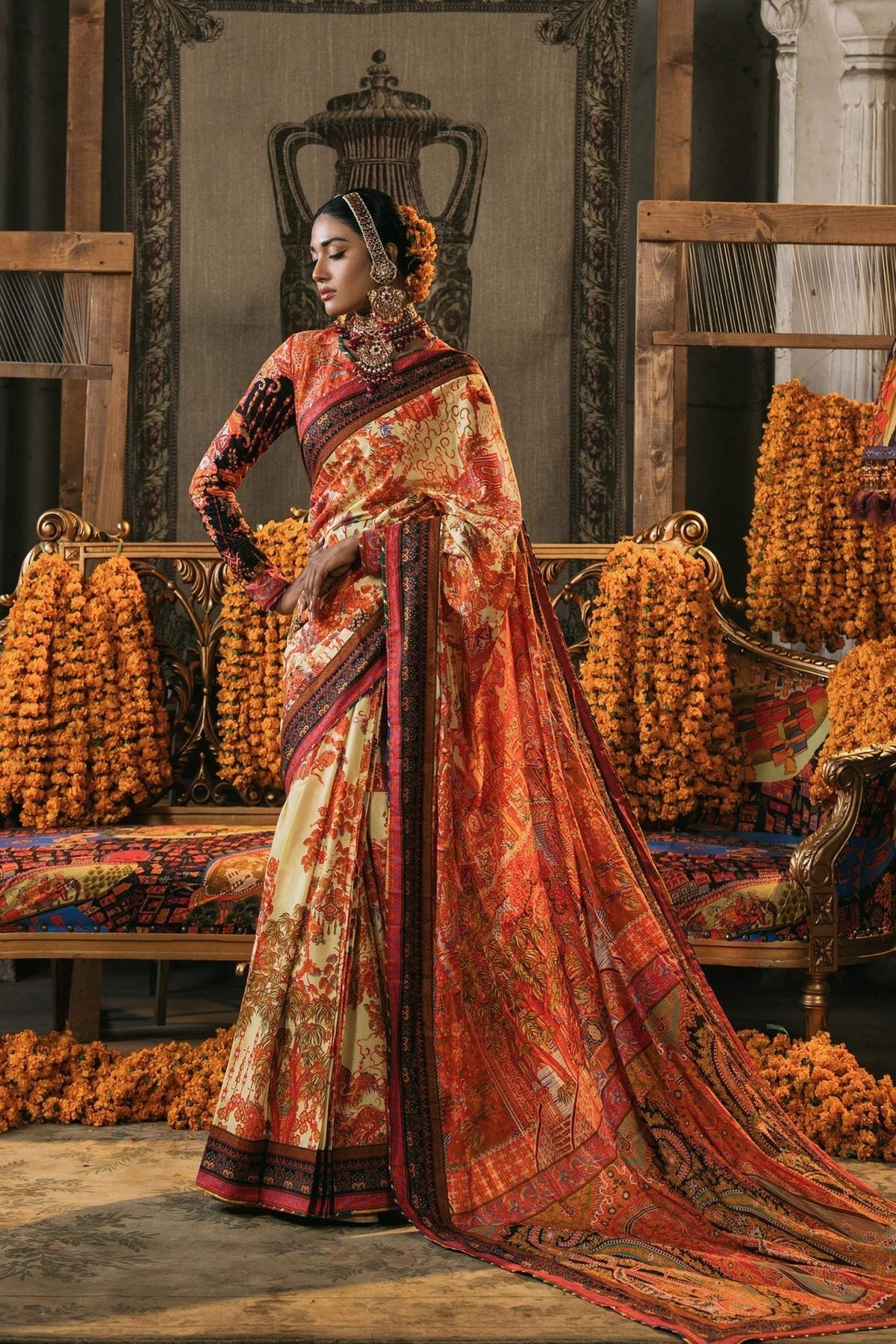 Fahad Hussayn | Lawn Banger | Damavand -  Fahad Hussayn Ladies Clothes - Original Designer Dress - House of Maryam