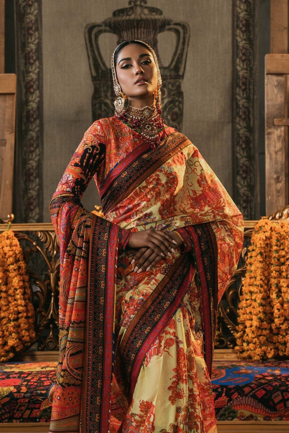 Fahad Hussayn | Lawn Banger | Damavand -  Fahad Hussayn Ladies Clothes - Original Designer Dress - House of Maryam