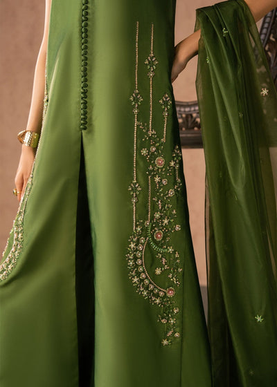 Dastoor | Amelia Luxury Pret 26 | Esma-Brand:Dastoor-Type:Ladies Clothes-Deep Olive Green-Tissue Silk-House of Maryam- Buy in UK, USA