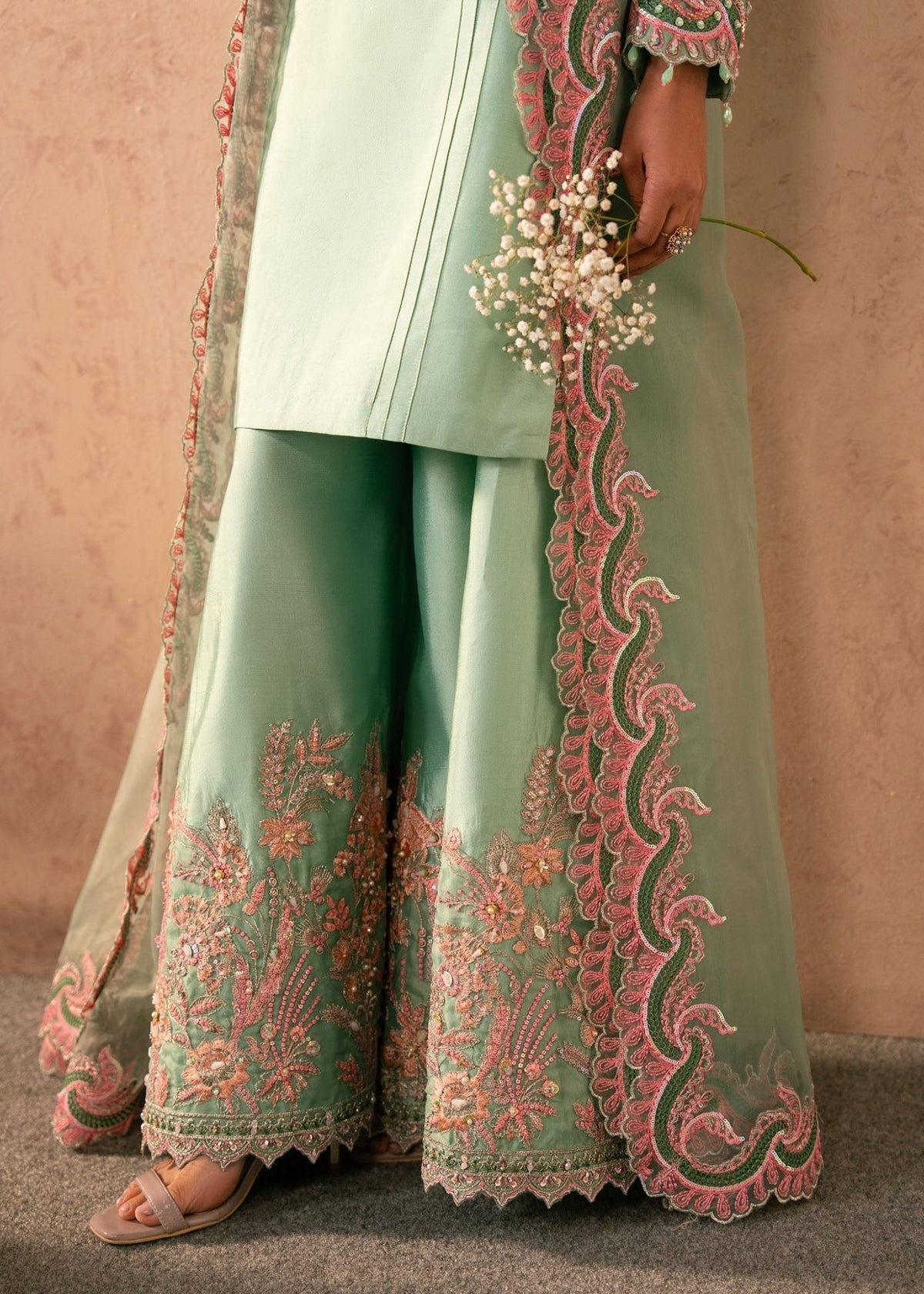 Dastoor | Amelia Luxury Pret 26 | Reeya-Brand:Dastoor-Type:Ladies Clothes-Mint Green-Tissue Silk-House of Maryam- Buy in UK, USA