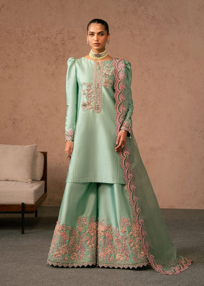 Dastoor | Amelia Luxury Pret 26 | Reeya-Brand:Dastoor-Type:Ladies Clothes-Mint Green-Tissue Silk-House of Maryam- Buy in UK, USA