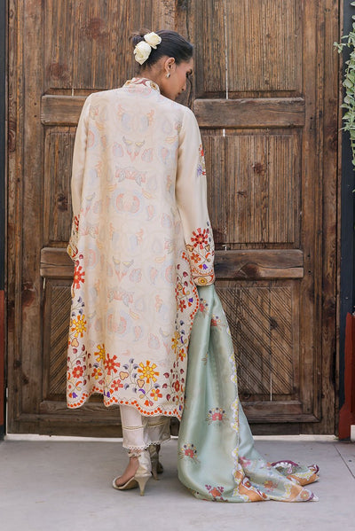 Deepak Perwani | Eid Edit 25 | KUD02-Brand:Deepak Perwani-Type:Ladies Clothes-Off White-Pure Silk-House of Maryam- Buy in UK, USA