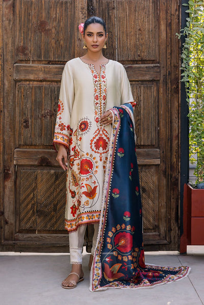 Deepak Perwani | Eid Edit 25 | KUD03-Brand:Deepak Perwani-Type:Ladies Clothes-Off White-Pure Silk-House of Maryam- Buy in UK, USA