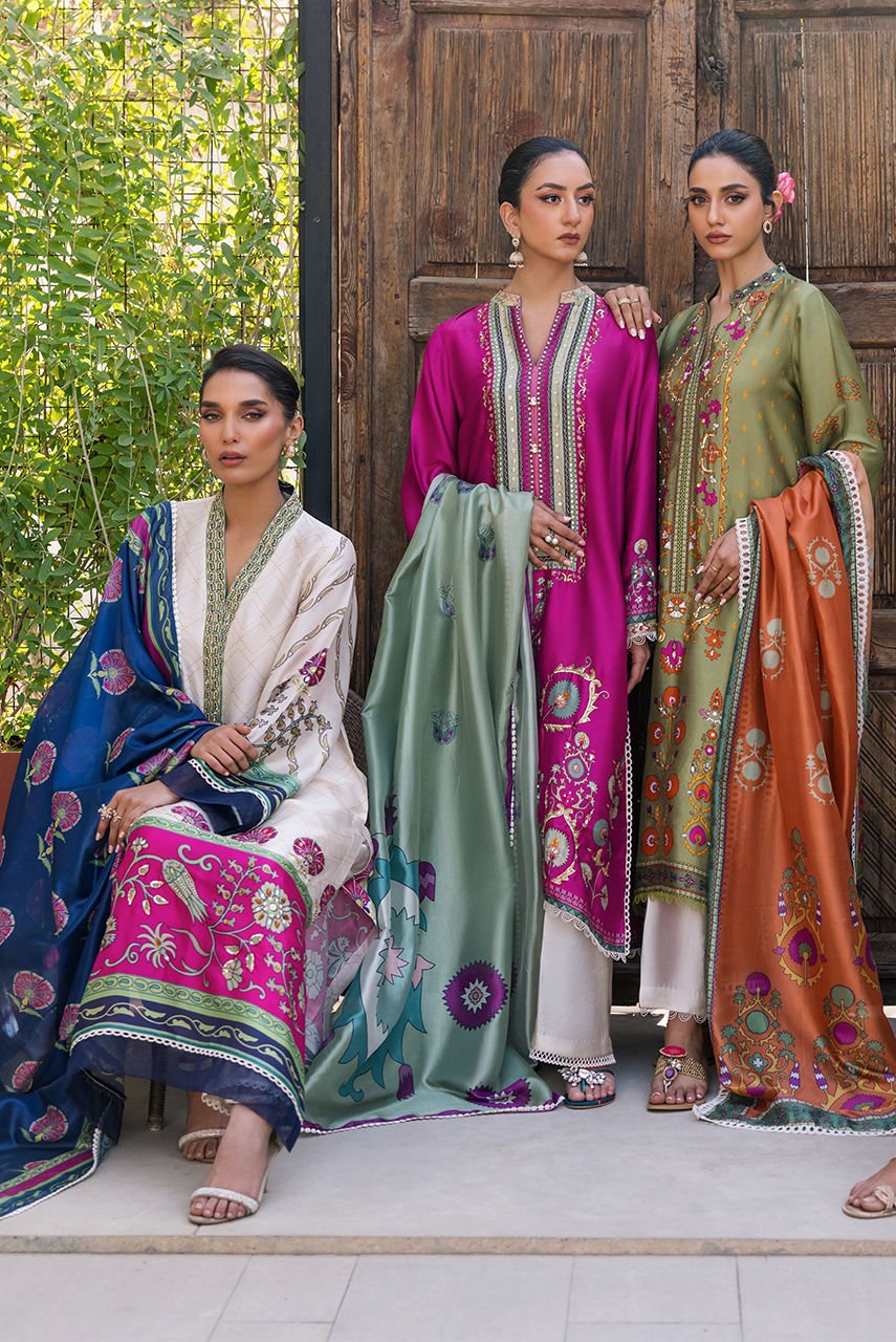Deepak Perwani | Eid Edit 25 | KUD04-Brand:Deepak Perwani-Type:Ladies Clothes-Off White-Pure Silk-House of Maryam- Buy in UK, USA