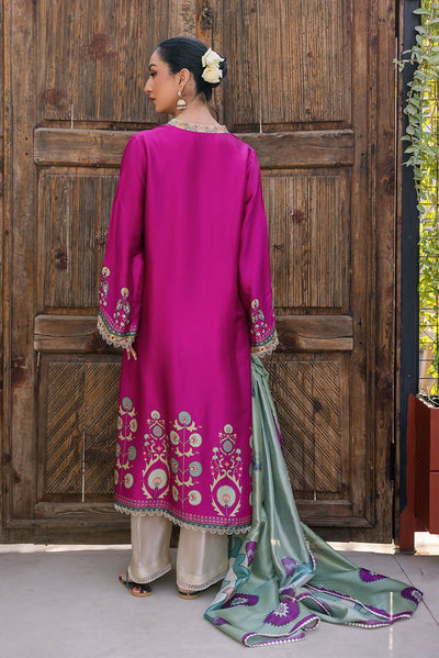 Deepak Perwani | Eid Edit 25 | KUD05-Brand:Deepak Perwani-Type:Ladies Clothes-Magenta-Pure Silk-House of Maryam- Buy in UK, USA