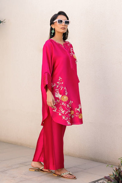 Deepak Perwani | Eid Edit 25 | Kut319-Brand:Deepak Perwani-Type:Ladies Clothes-Hot Pink-Sheesha Silk-House of Maryam- Buy in UK, USA