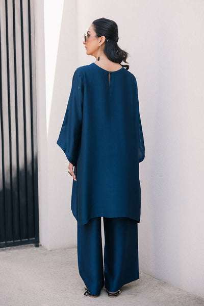 Deepak Perwani | Eid Edit 25 | Kut327-Brand:Deepak Perwani-Type:Ladies Clothes-Blue-Sheesha Silk-House of Maryam- Buy in UK, USA