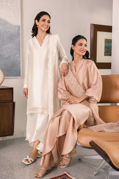 Deepak Perwani | Eid Edit 25 | Kut328-Brand:Deepak Perwani-Type:Ladies Clothes-White-Sheesha Silk-House of Maryam- Buy in UK, USA