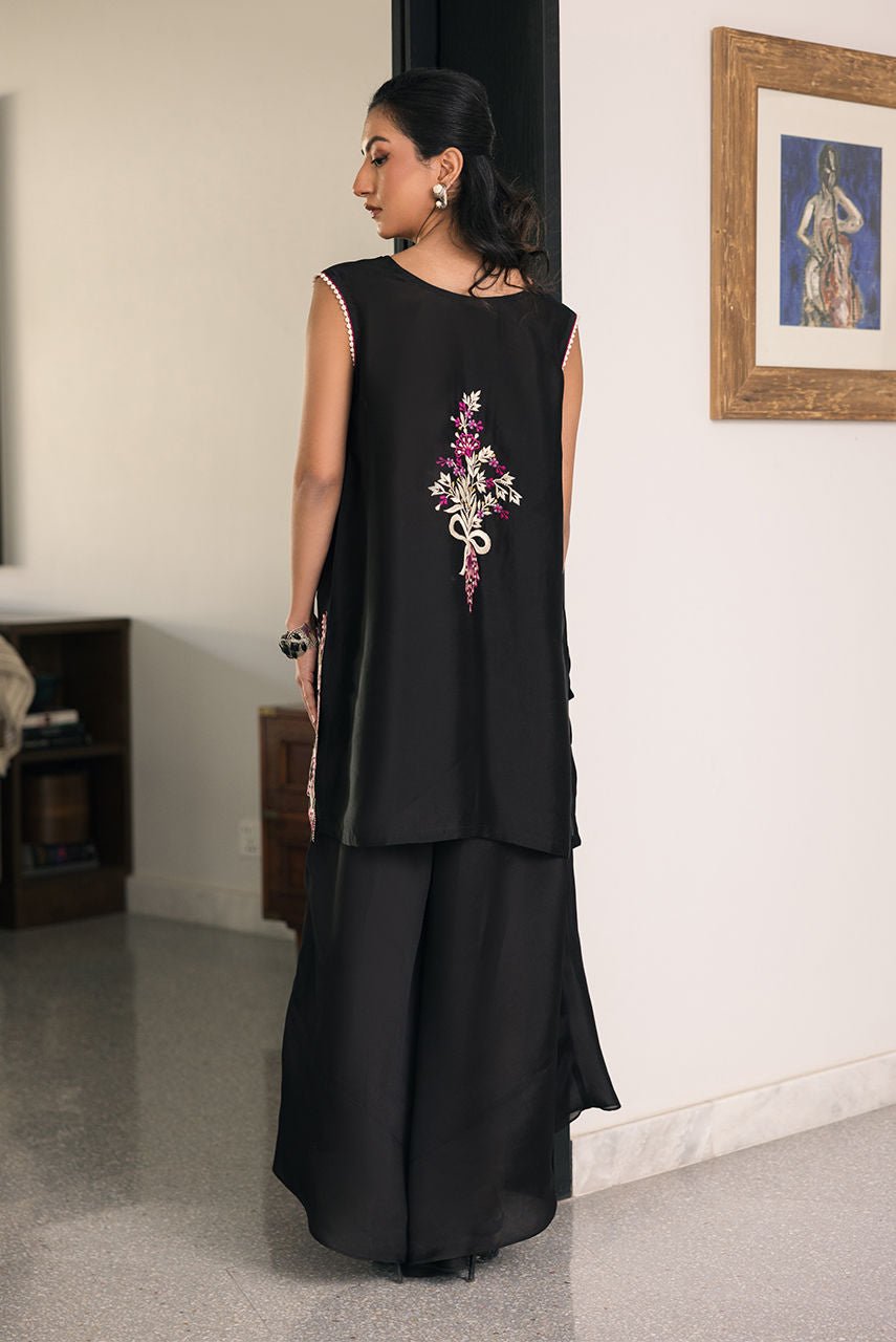 Deepak Perwani | Eid Edit 25 | Kut330-Brand:Deepak Perwani-Type:Ladies Clothes-Black-Silk-House of Maryam- Buy in UK, USA