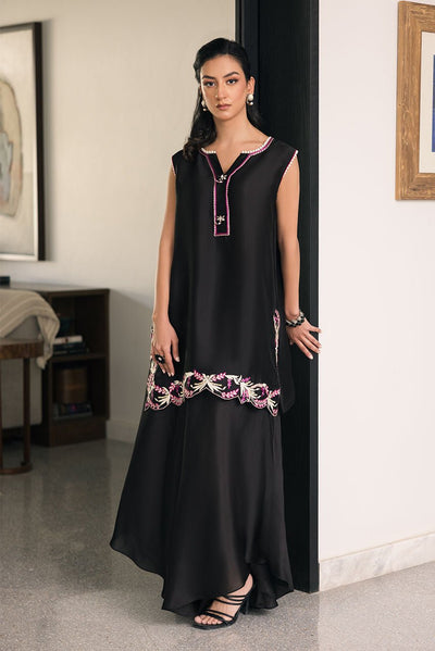 Deepak Perwani | Eid Edit 25 | Kut330-Brand:Deepak Perwani-Type:Ladies Clothes-Black-Silk-House of Maryam- Buy in UK, USA