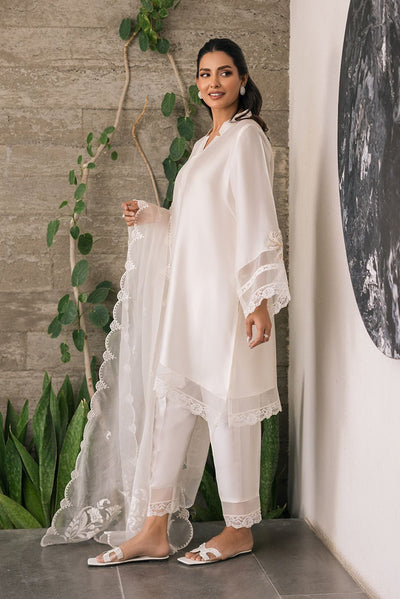 Deepak Perwani | Eid Edit 25 | Kut333-Brand:Deepak Perwani-Type:Ladies Clothes-White-Sheesha Silk-House of Maryam- Buy in UK, USA