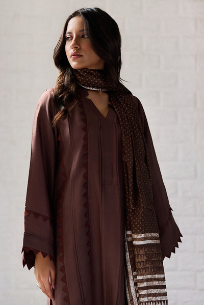 Deepak Perwani | Nazia Eid Edit 26 | Coco dusk-Brand:Deepak Perwani-Type:Ladies Clothes-Deep Chocolate-Raw Silk-House of Maryam- Buy in UK, USA