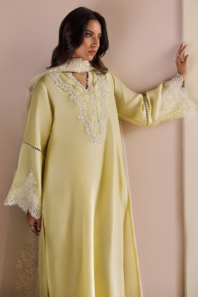 Deepak Perwani | Nazia Eid Edit 26 | Lumiere-Brand:Deepak Perwani-Type:Ladies Clothes-Butter Yellow-Raw Silk-House of Maryam- Buy in UK, USA