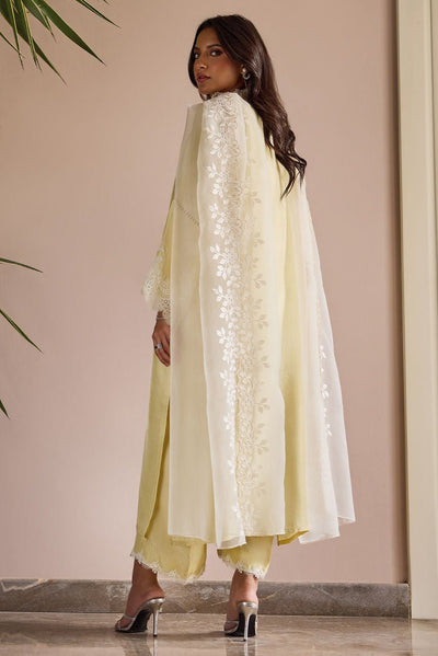 Deepak Perwani | Nazia Eid Edit 26 | Lumiere-Brand:Deepak Perwani-Type:Ladies Clothes-Butter Yellow-Raw Silk-House of Maryam- Buy in UK, USA