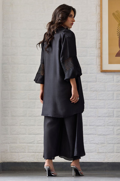 Deepak Perwani | Nazia Eid Edit 26 | Noir-Brand:Deepak Perwani-Type:Ladies Clothes-Black-Raw Silk-House of Maryam- Buy in UK, USA
