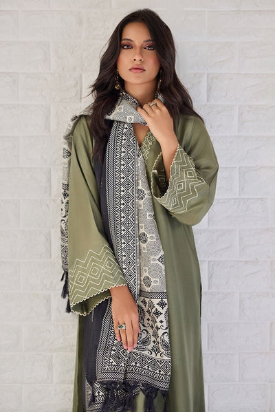 Deepak Perwani | Nazia Eid Edit 26 | Oliva-Brand:Deepak Perwani-Type:Ladies Clothes-Olive Green-Raw Silk-House of Maryam- Buy in UK, USA