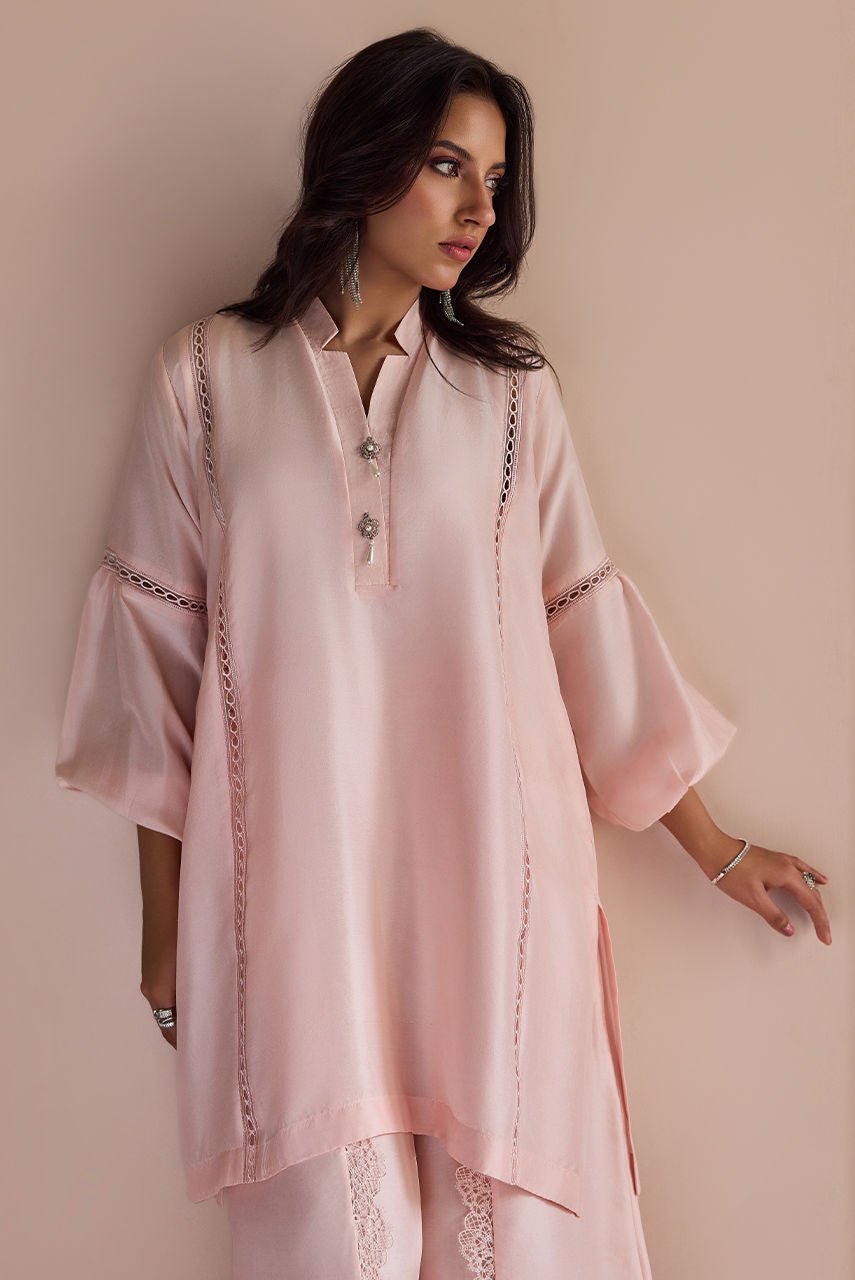 Deepak Perwani | Nazia Eid Edit 26 | Roselle-Brand:Deepak Perwani-Type:Ladies Clothes-Light Pink-Raw Silk-House of Maryam- Buy in UK, USA